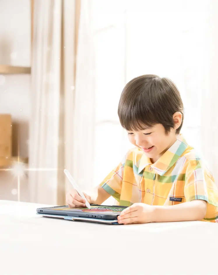 タブレットで楽しく学ぶ幼児